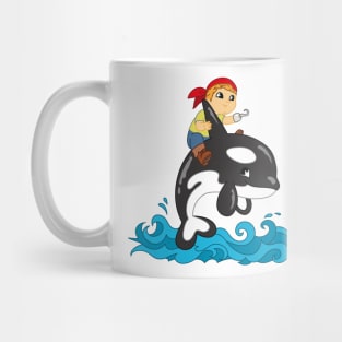 Kid riding orca free willy Mug